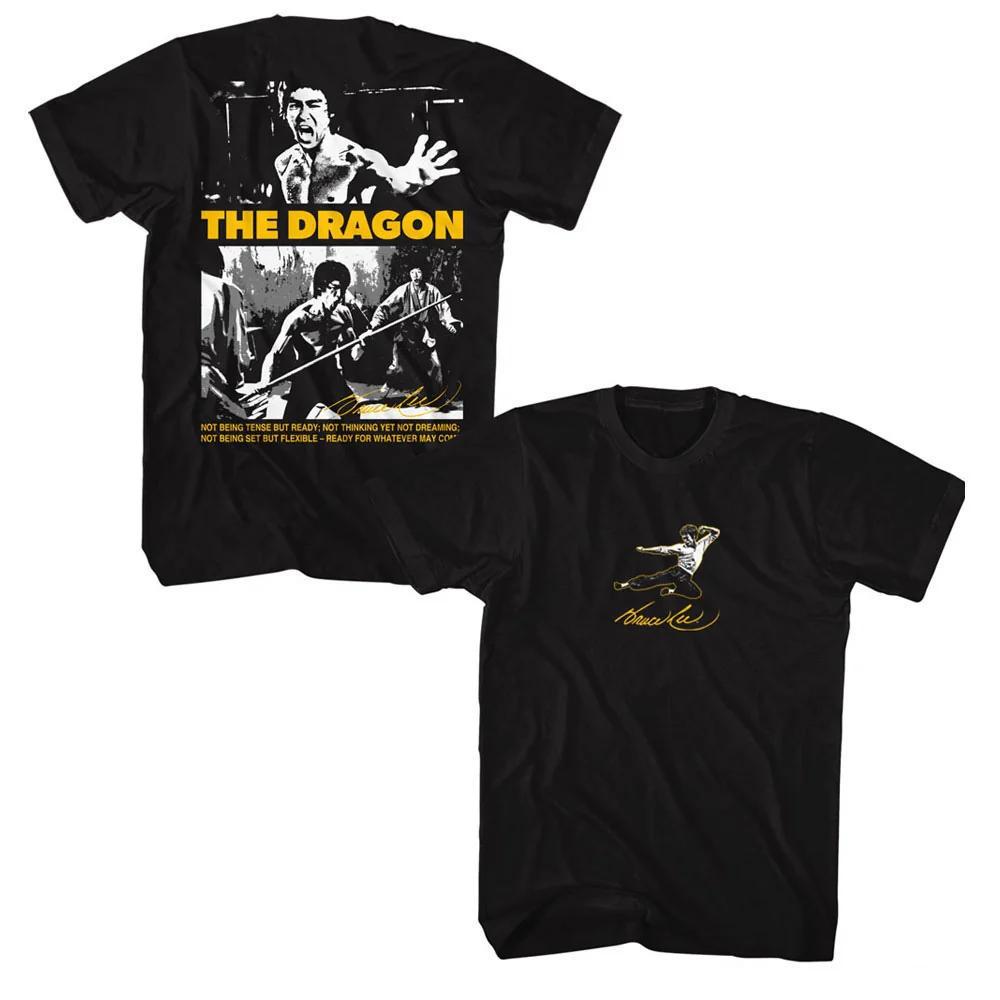 BRUCE LEE SHIRT THE DRAGON BE READY BLACK/YELLOW