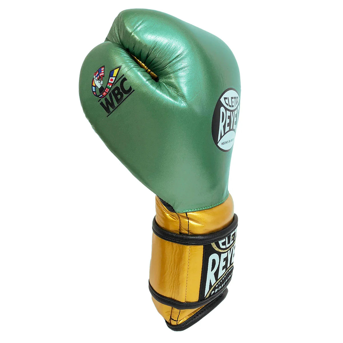CLETO REYES GLOVES HOOK AND LOOP WBC LIMITED EDITION  METALLIC GREEN/GOLD - Image 3