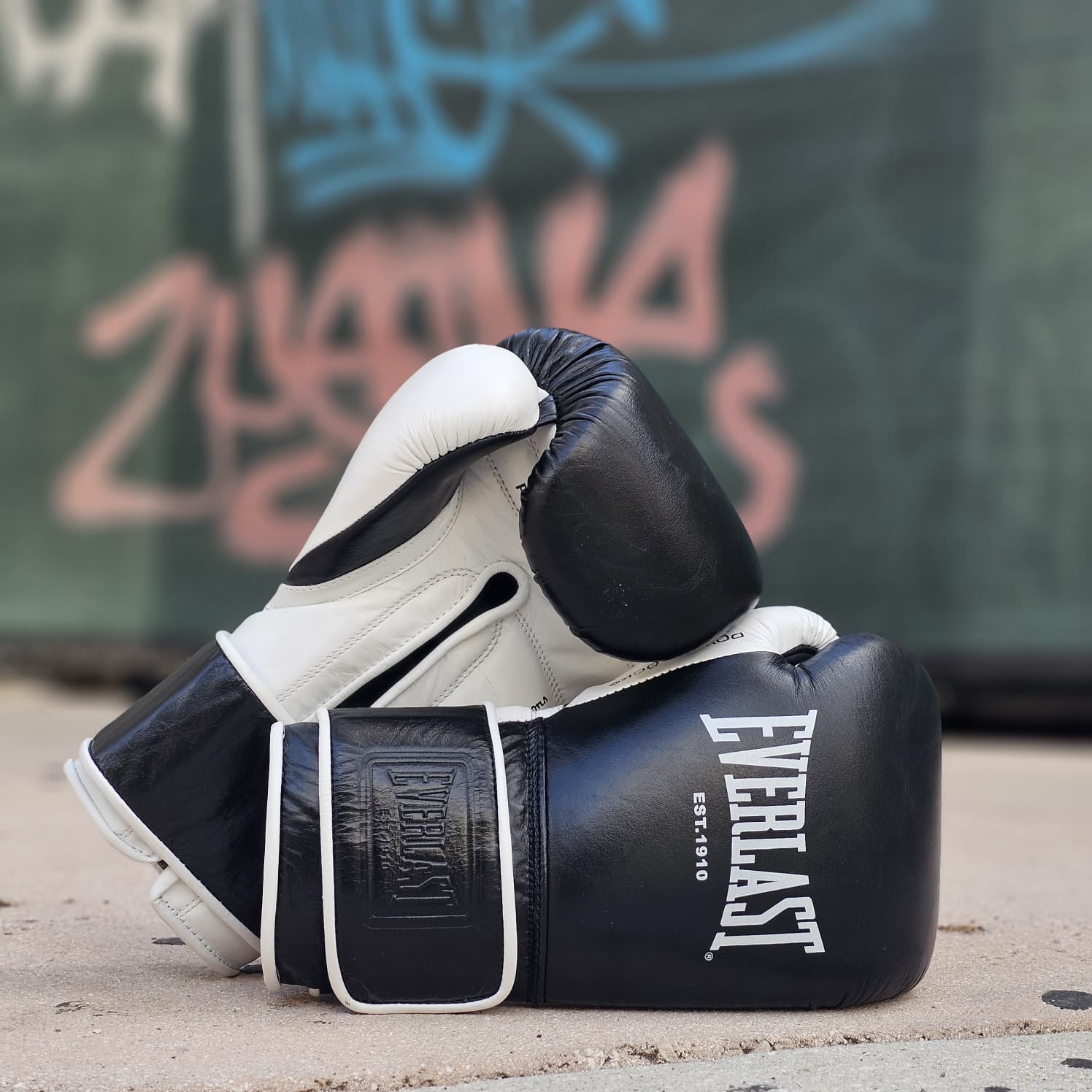 EVERLAST GLOVES HOOK & LOOP POWERLOCK OG PRO TRAINING LEATHER BLACK - Image 2