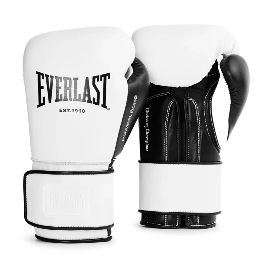 EVERLAST GLOVES HOOK & LOOP POWERLOCK OG PRO TRAINING LEATHER WHITE