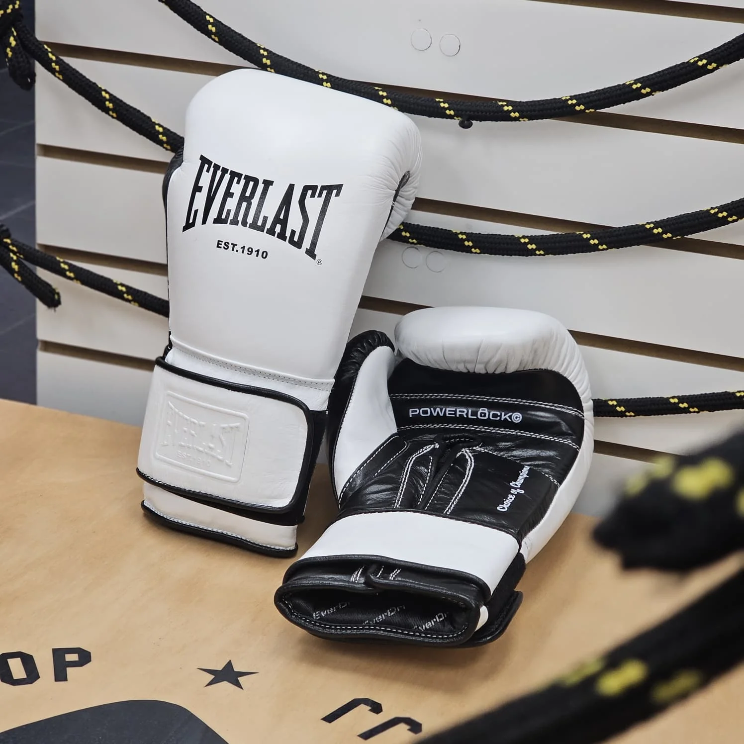 EVERLAST GLOVES HOOK & LOOP POWERLOCK OG PRO TRAINING LEATHER WHITE - Image 2