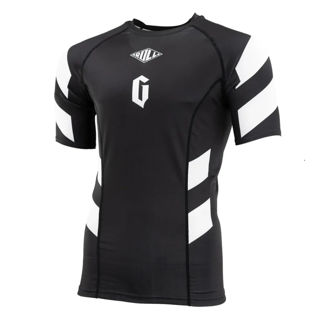 GAMENESS RASHGUARD PRO RANK S/S BLACK/WHITE