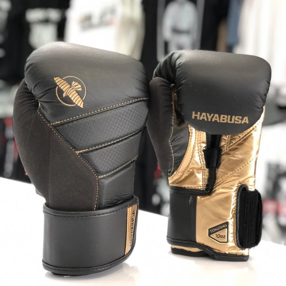 HAYABUSA GLOVES T3 BOXING HOOK AND LOOP BLACK/GOLD - Image 2