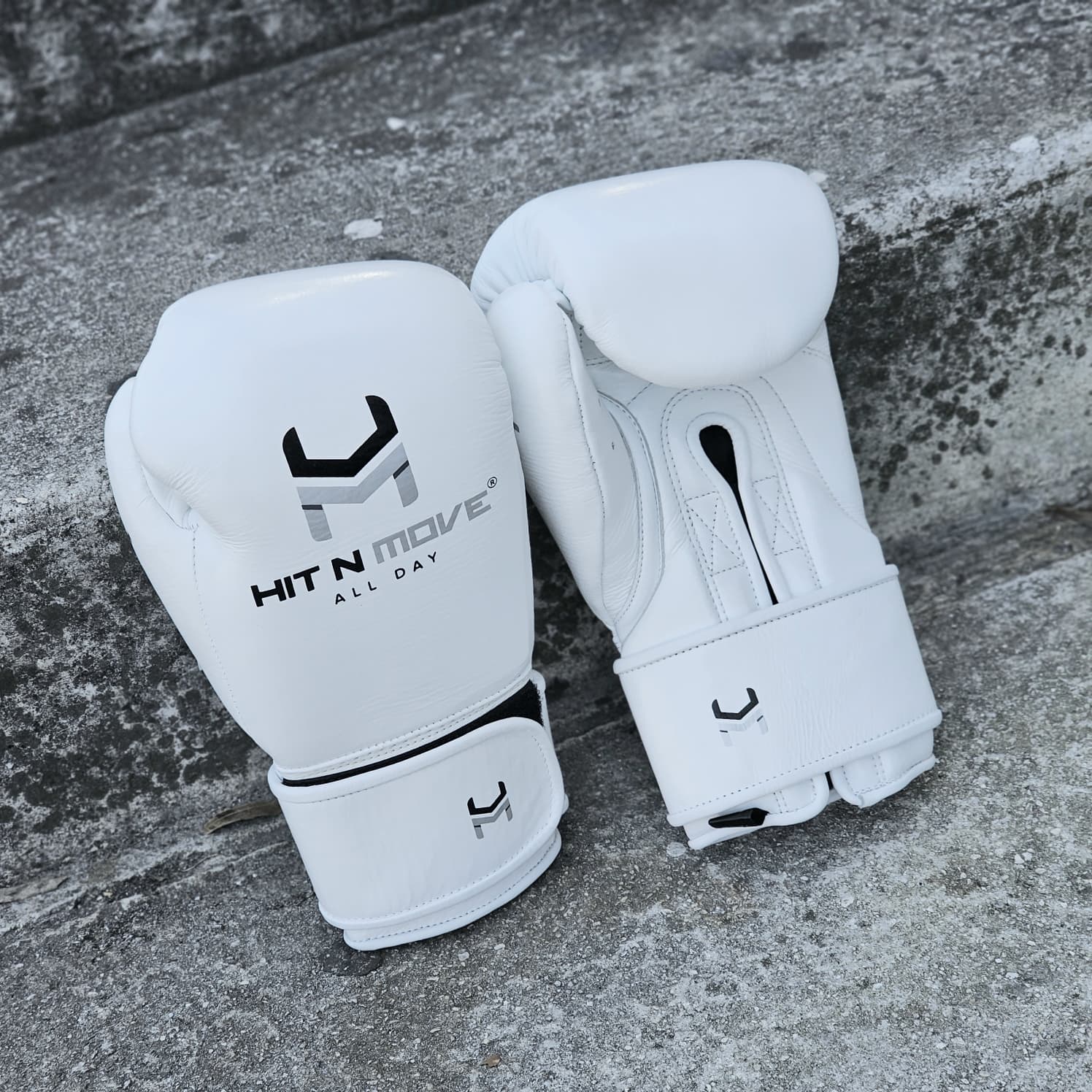 HIT N MOVE GLOVES PRO AGILITY  HOOK & LOOP WHITE - Image 2
