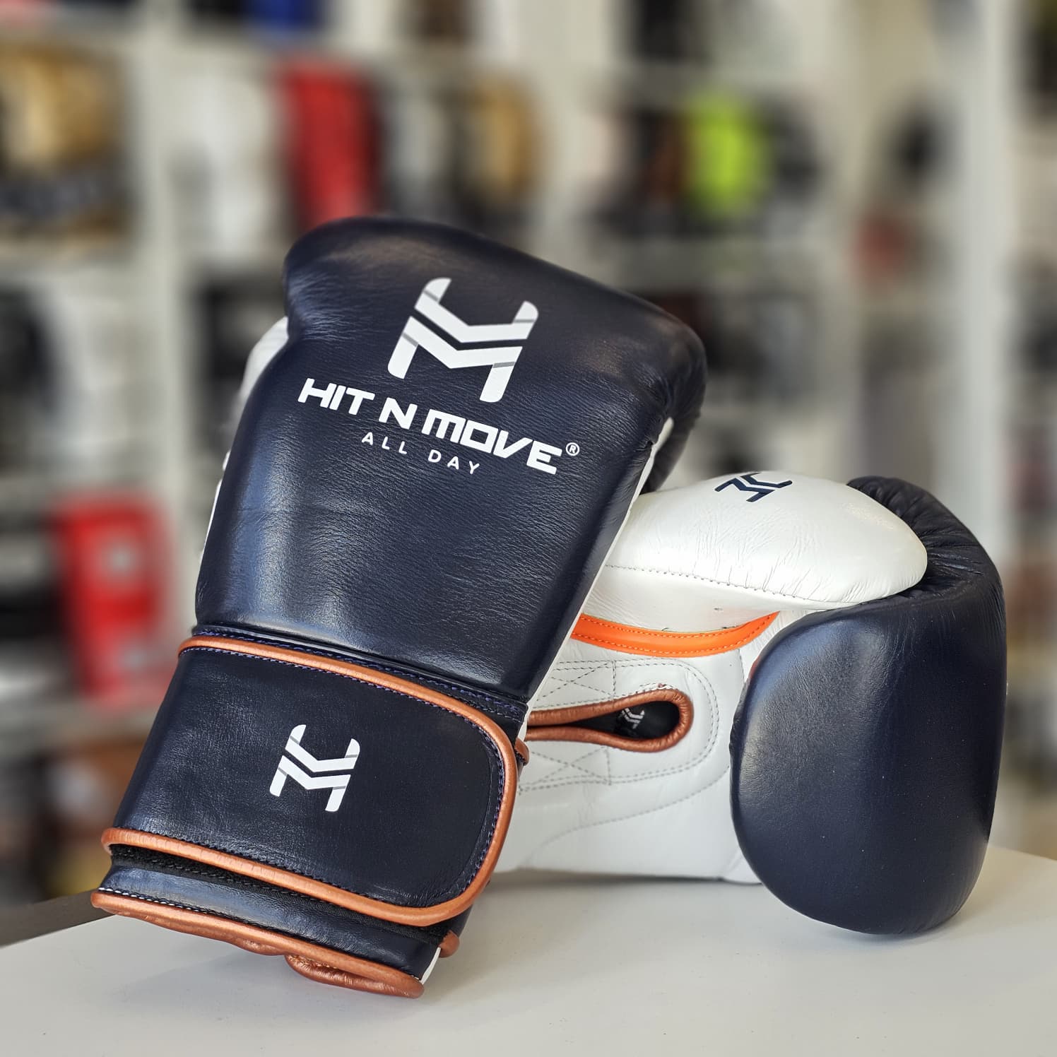 HIT N MOVE GLOVES PRO BALANCE HOOK & LOOP DEEP BLUE/WHITE - Image 2