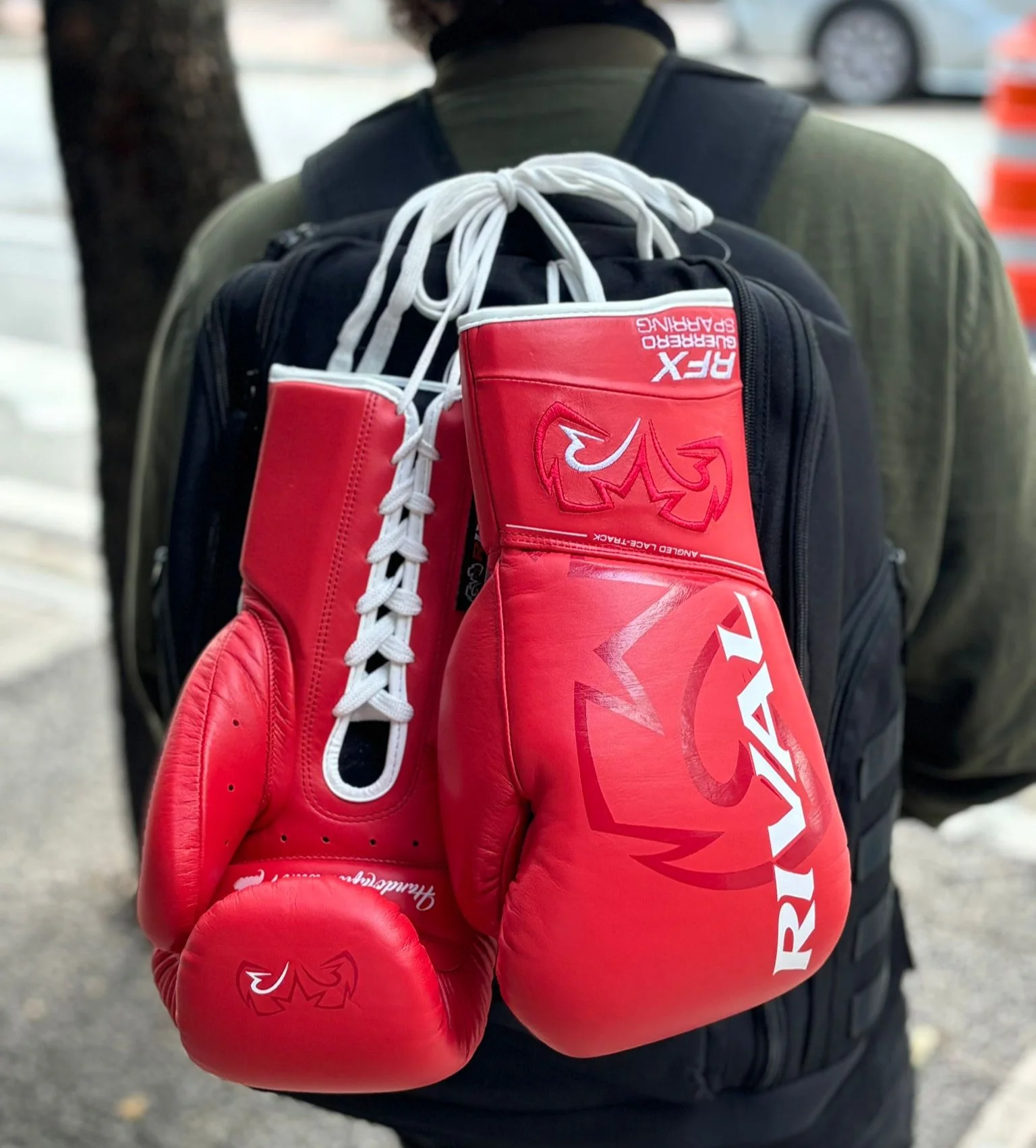 RIVAL GLOVES GUERRERO SPARRING LACE HDE-F RED/WHITE - Image 3