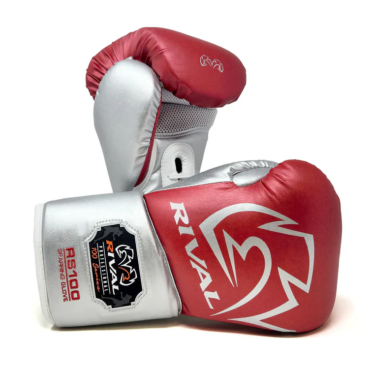 RIVAL GLOVES LACE RS100 LIMITED EDITION RED/SILVER - Image 3