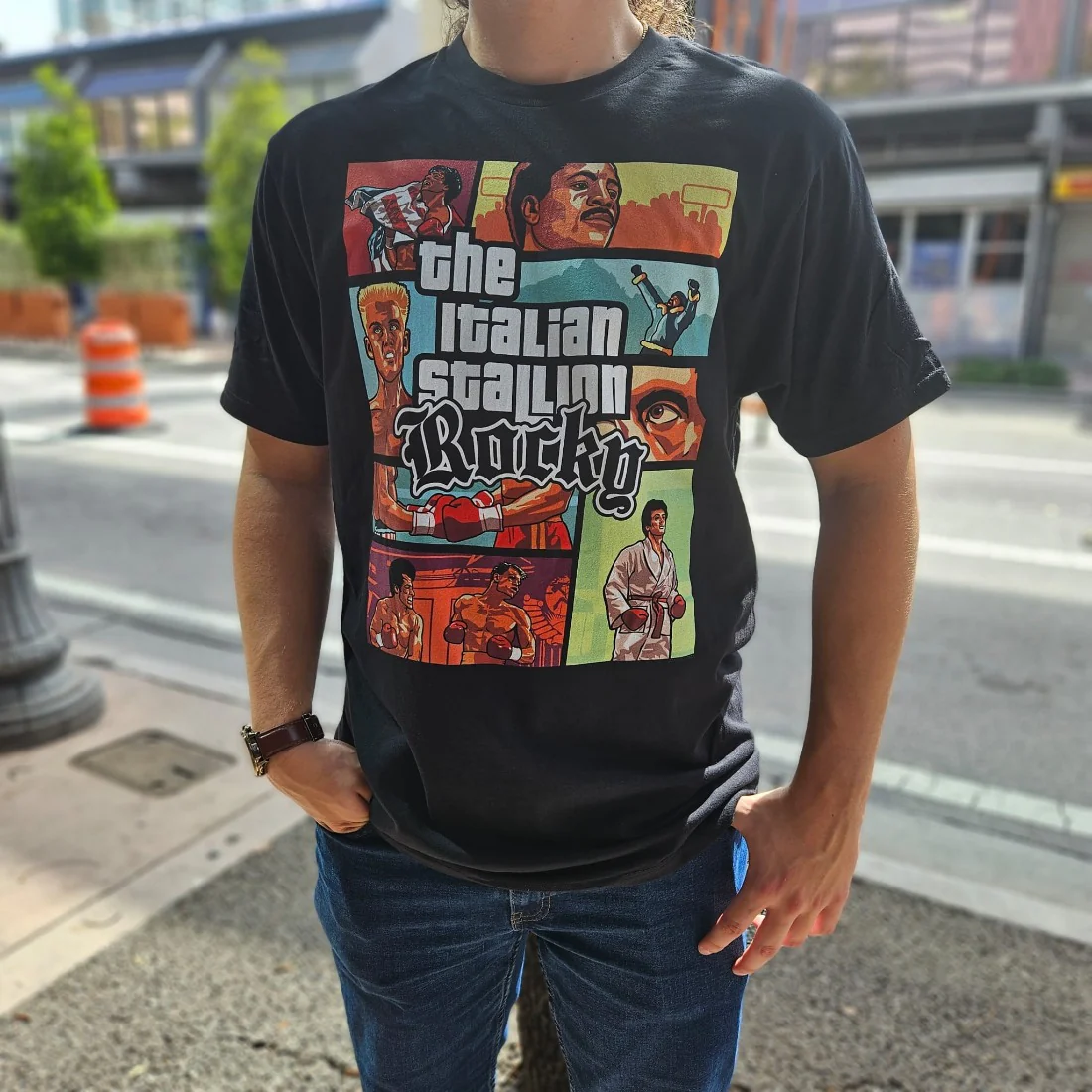 ROCKY SHIRT GTA SCENE PANELS BLACK - Image 2