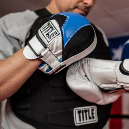 TITLE FOCUS MITTS FLURRY MICRO LEATHER BLUE/WHITE/BLACK - Image 4