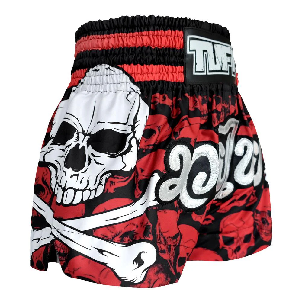 TUFF MUAY THAI SHORTS SKULL RED/BLACK - Image 5