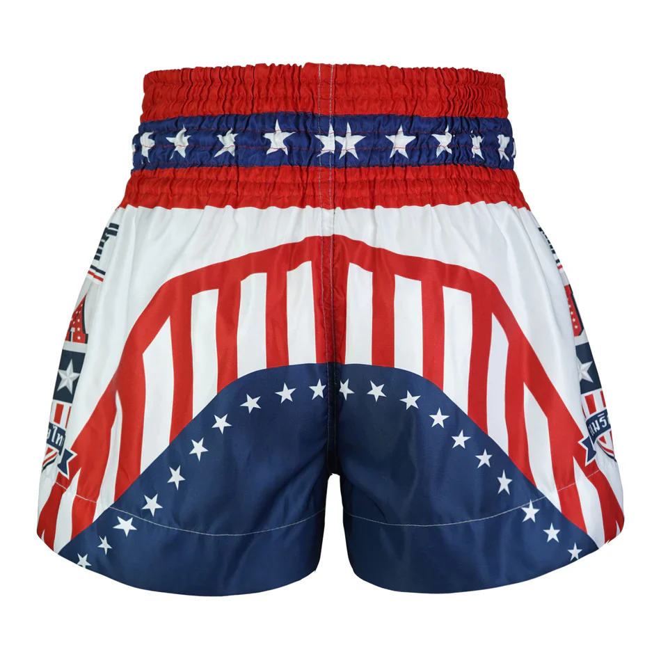 TUFF MUAY THAI SHORTS UNCLE SAM WHITE/BLUE/RED - Image 3
