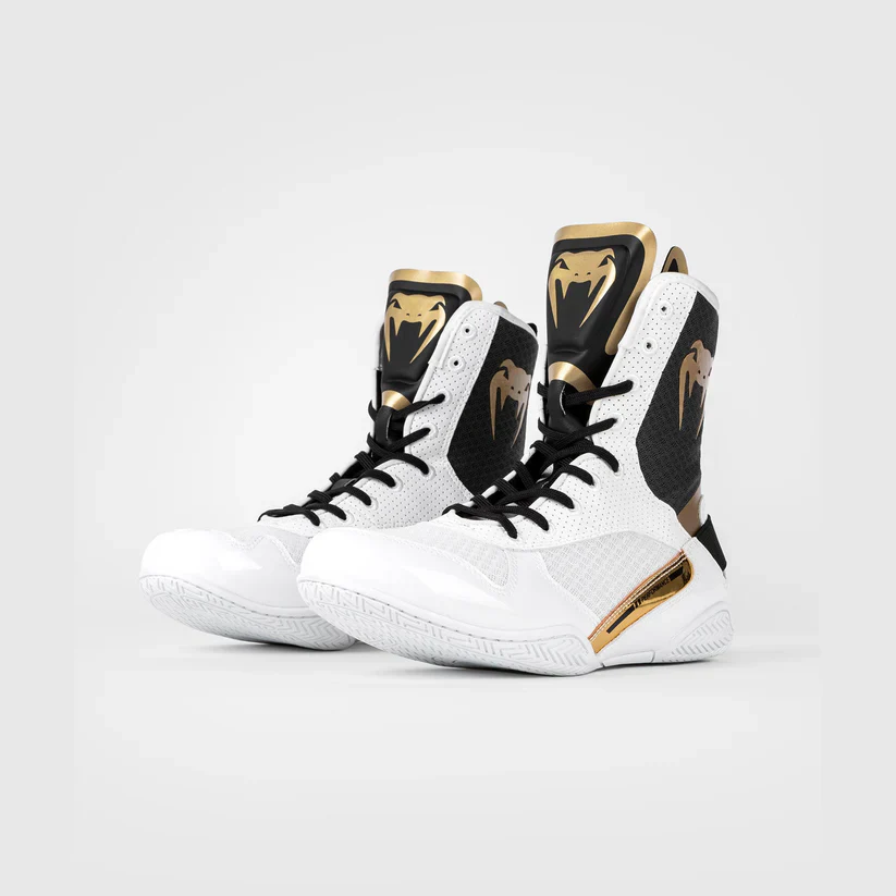 VENUM SHOES ELITE BOXING WHITE /BLACK /GOLD - Image 2