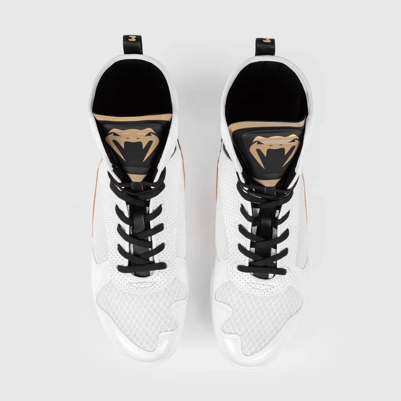 VENUM SHOES ELITE BOXING WHITE /BLACK /GOLD - Image 3