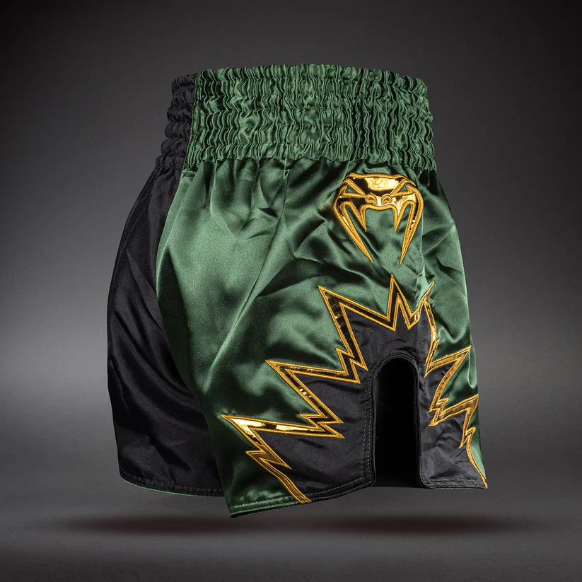 VENUM THAI SHORTS INFERNO 2.0 BLACK/GREEN KHAKI - Image 3