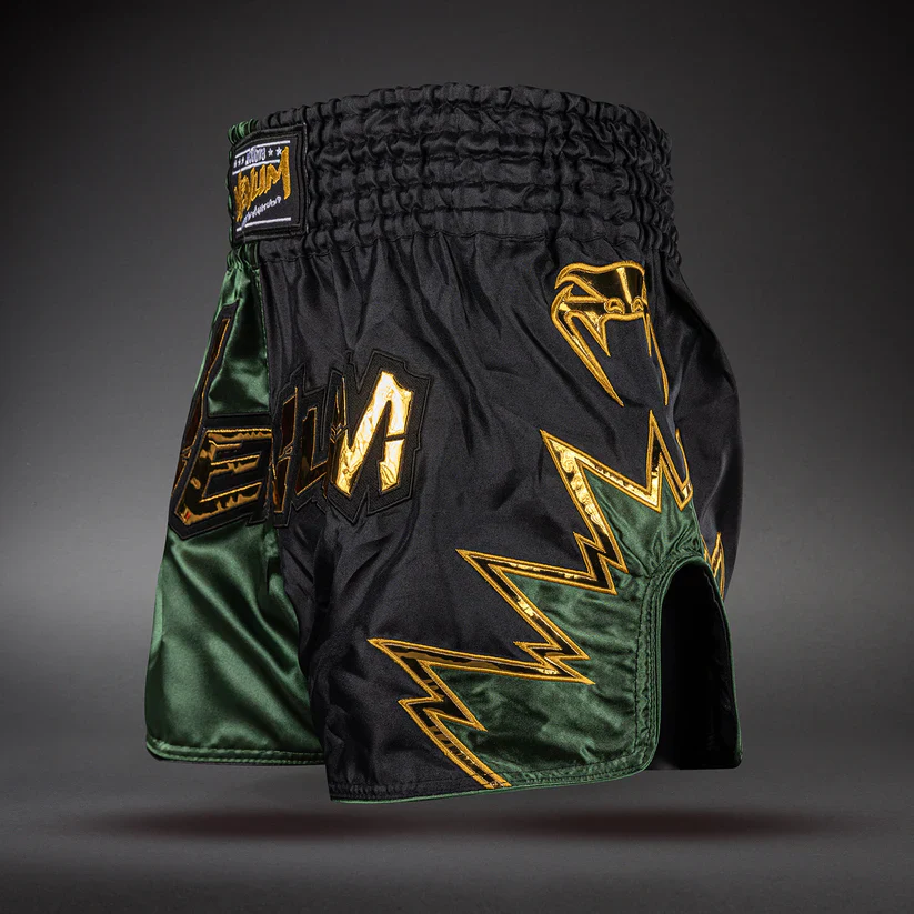 VENUM THAI SHORTS INFERNO 2.0 BLACK/GREEN KHAKI - Image 4