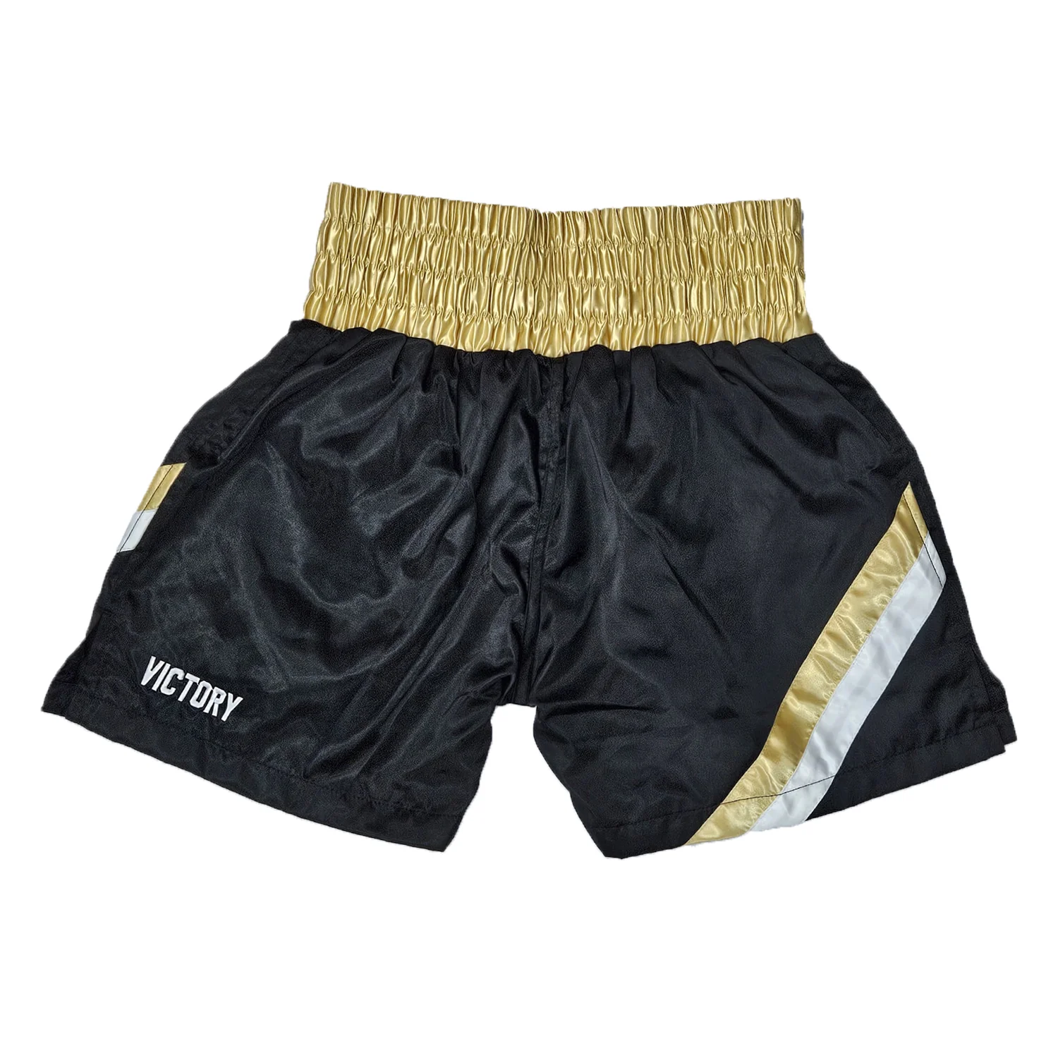 VICTORY BOXING SHORTS SAVAGE HYBRID BLACK/GOLD/WHITE - Image 3