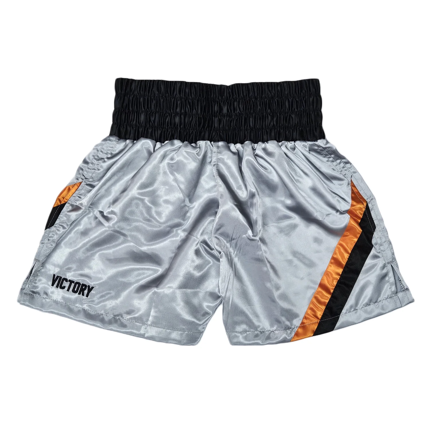 VICTORY BOXING SHORTS SAVAGE HYBRID GREY/BLACK/ORANGE - Image 3