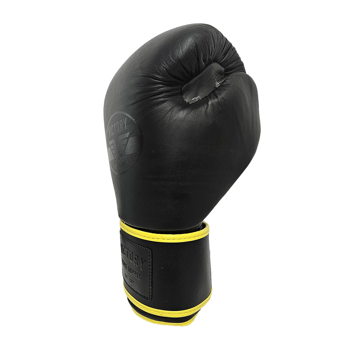 VICTORY GLOVES MUAY THAI LEATHER BLACK/NEON - Image 3