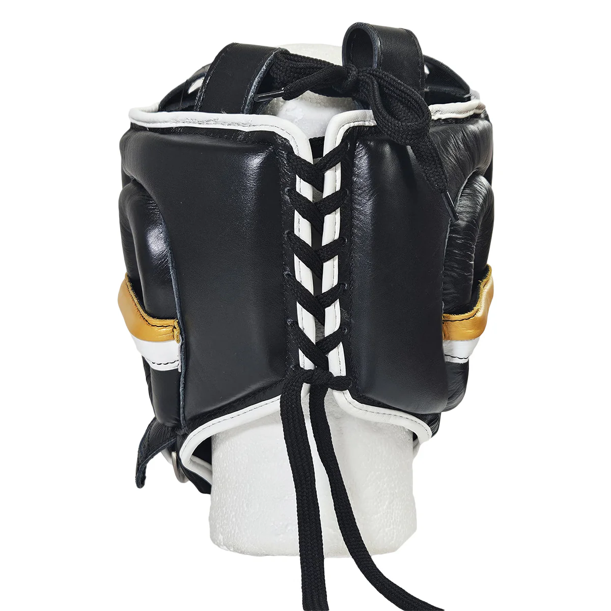 VICTORY HEADGEAR CHEEK LEATHER SAVAGE V2 BLACK/WHITE/GOLD - Image 3