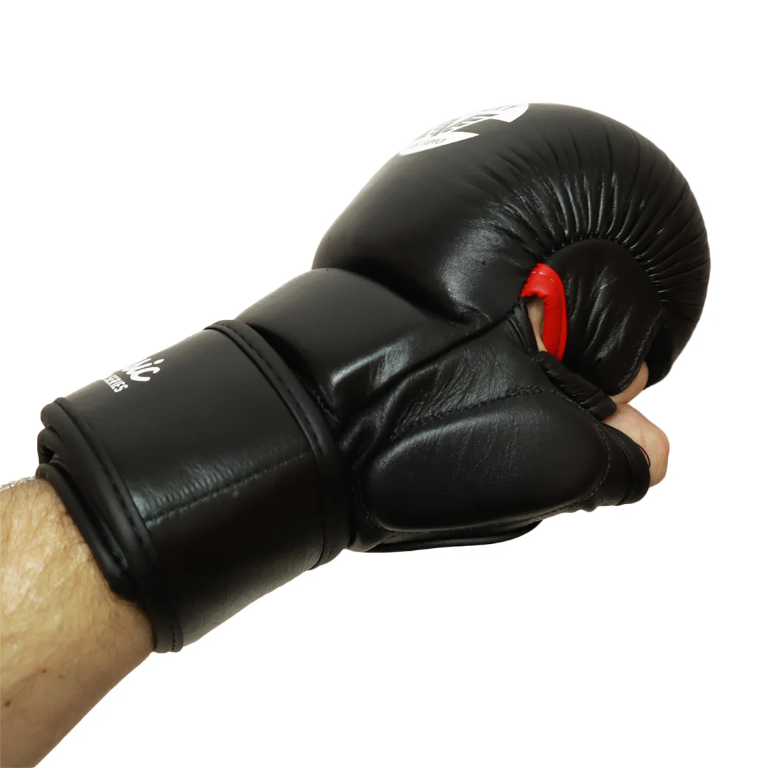 VICTORY MMA GLOVES SPARRING CLASSIC LEATHER BLACK/WHITE - Image 3