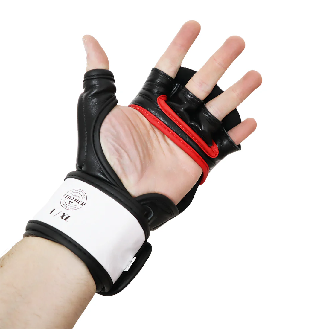 VICTORY MMA GLOVES SPARRING CLASSIC LEATHER WHITE/BLACK - Image 5