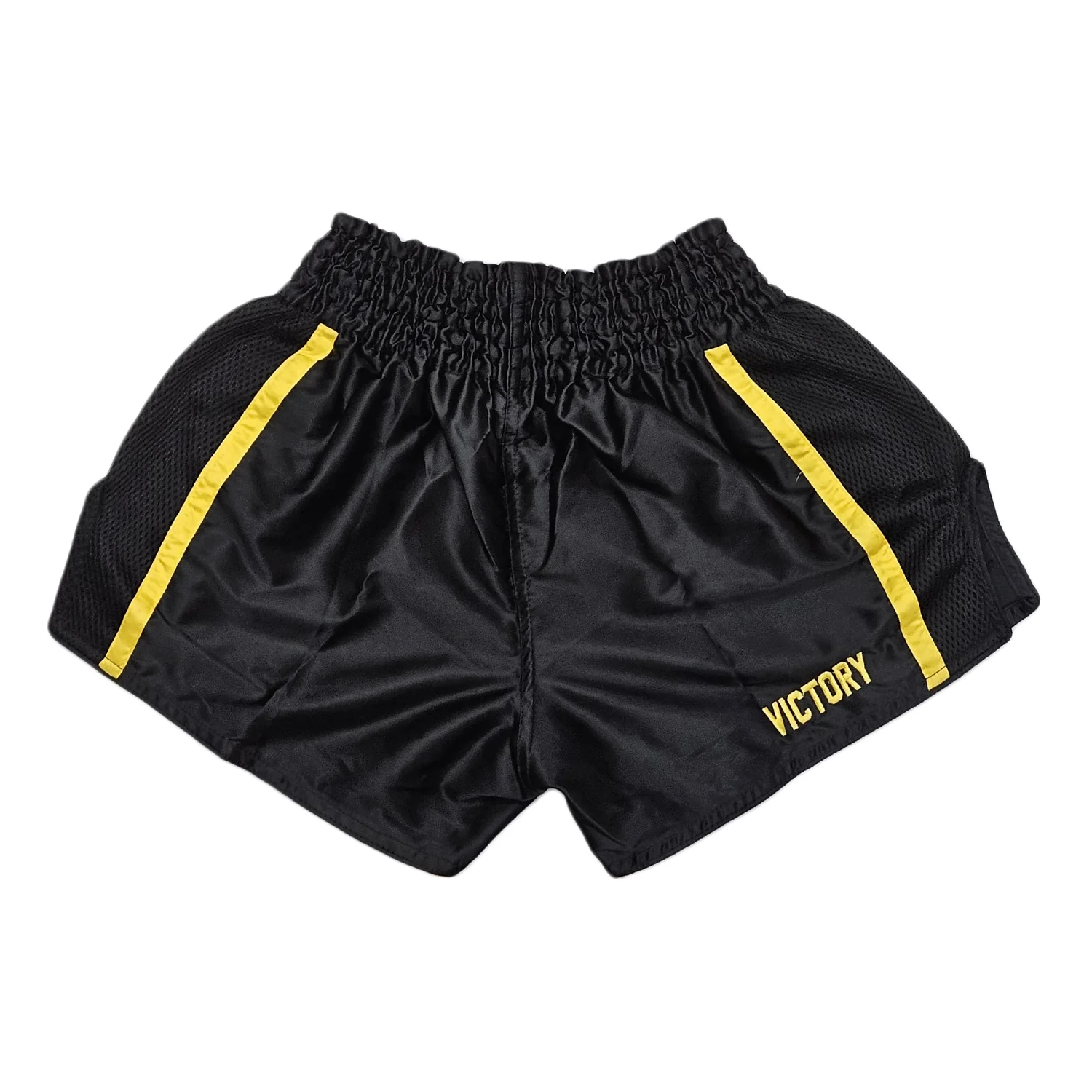VICTORY MUAY THAI SHORTS BLACK/YELLOW - Image 3
