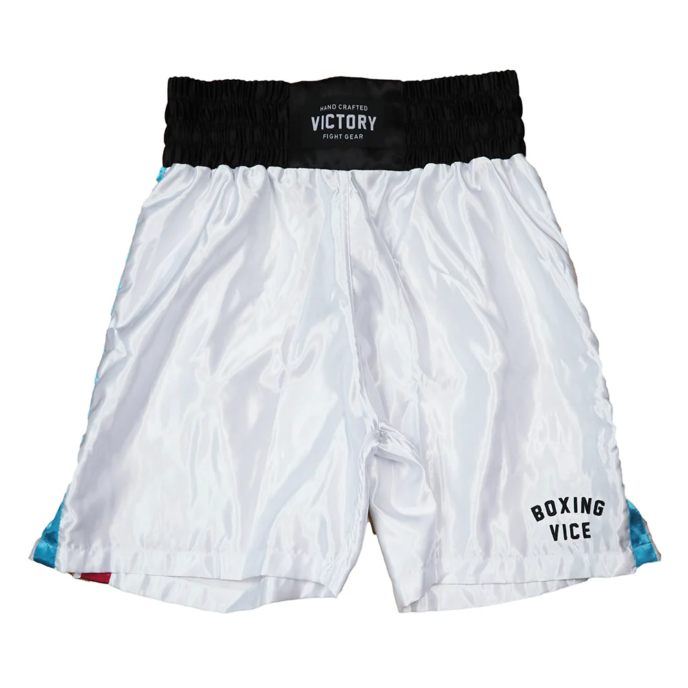 VICTORY BOXING SHORTS MIAMI VICE SERIES WHITE - Image 5