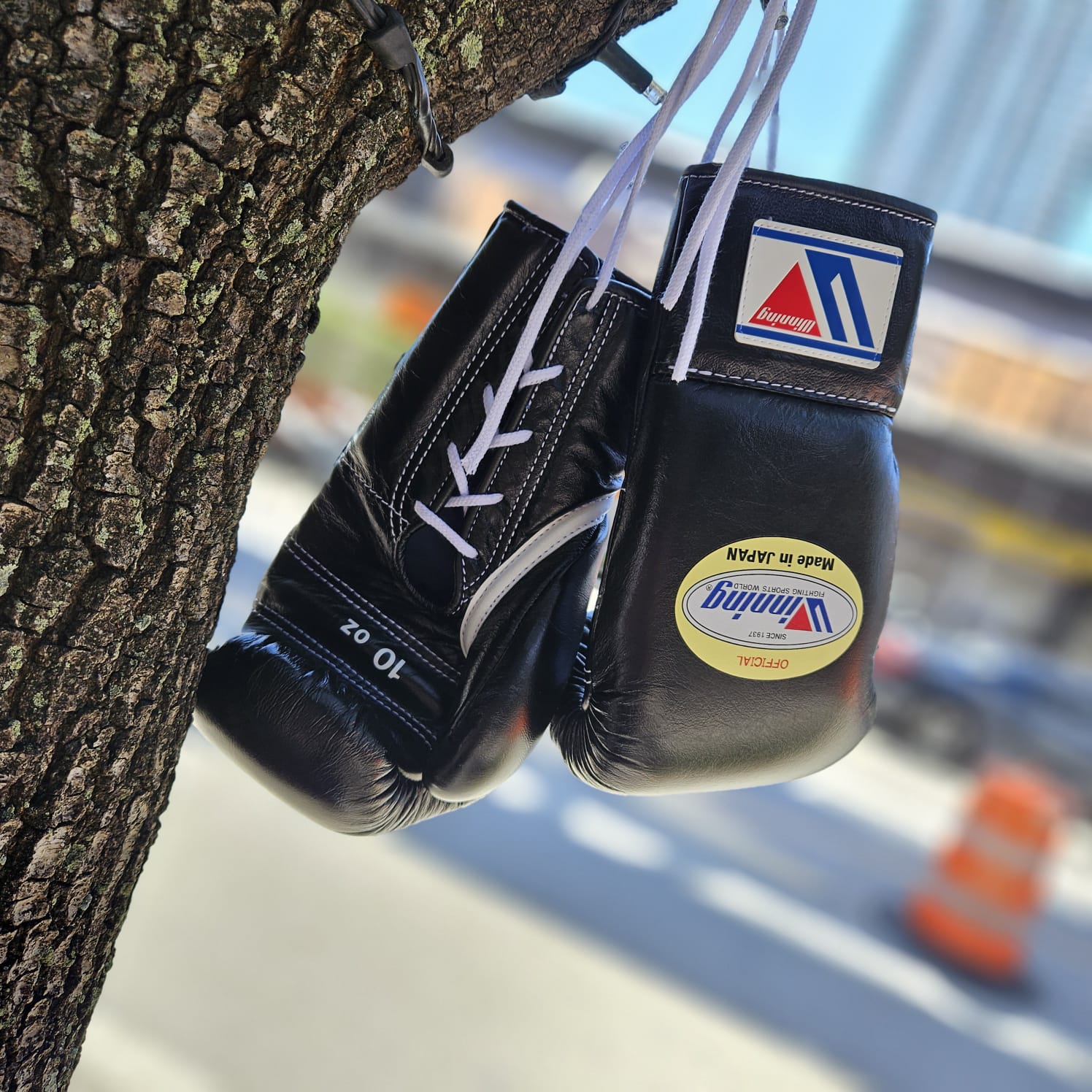 WINNING GLOVES PRO FIGHT LACE UP BLACK - Image 2
