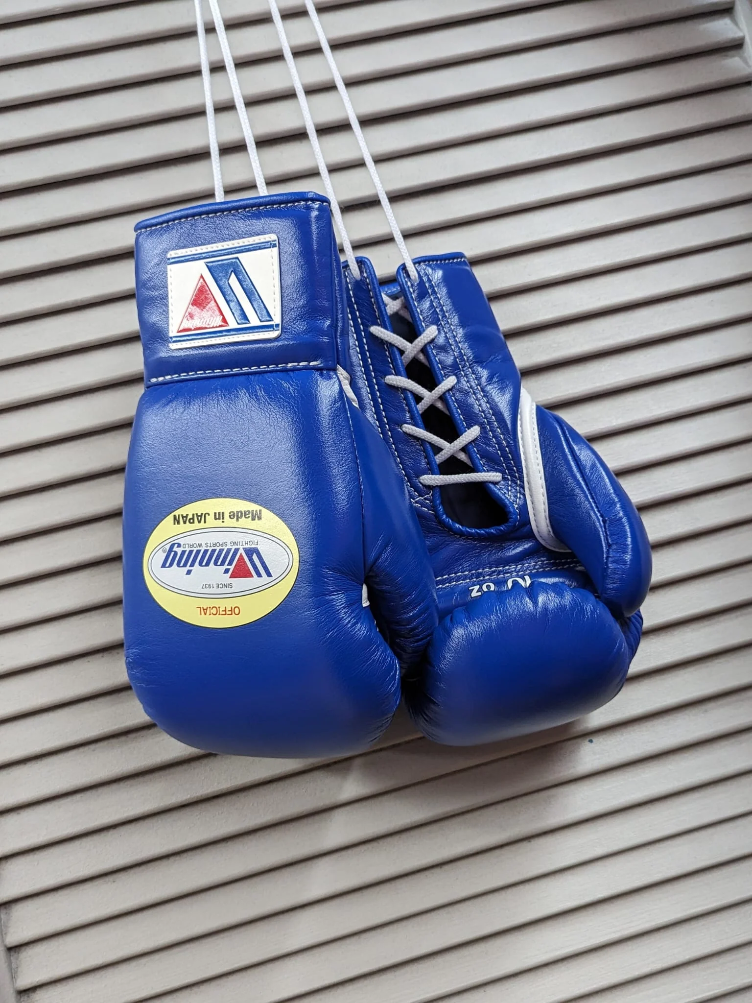 WINNING GLOVES PRO FIGHT LACE UP BLUE - Image 3