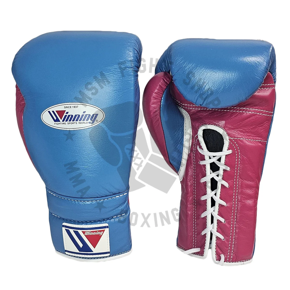 WINNING GLOVES CUSTOM LACE 16OZ SKY BLUE/PINK