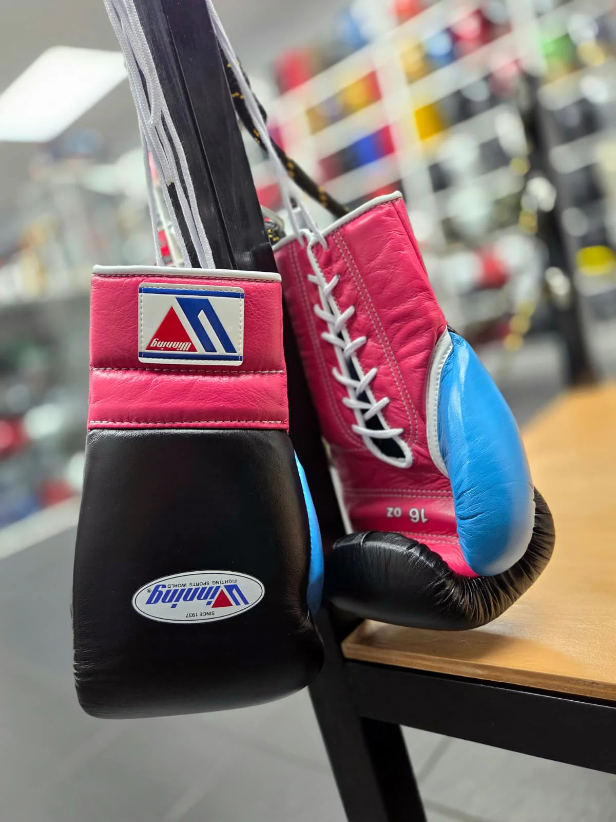 WINNING GLOVES CUSTOM LACE BLACK / PINK / SKY BLUE - Image 2