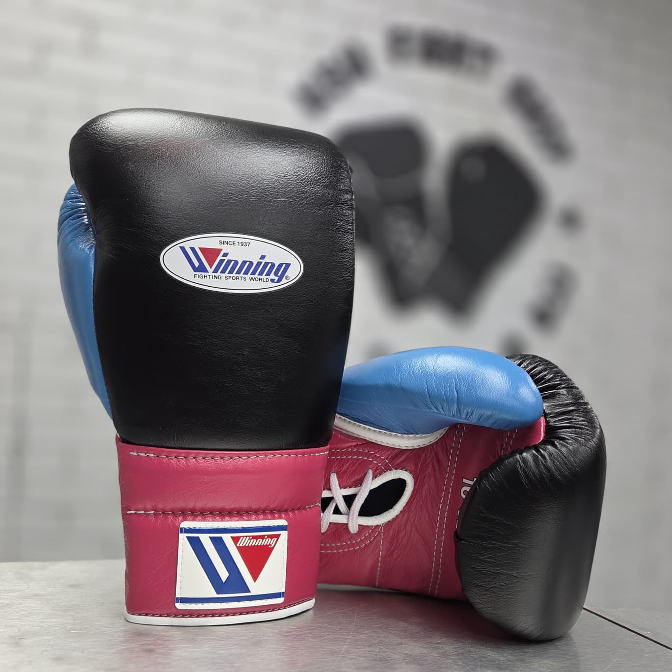 WINNING GLOVES CUSTOM LACE BLACK / PINK / SKY BLUE - Image 3
