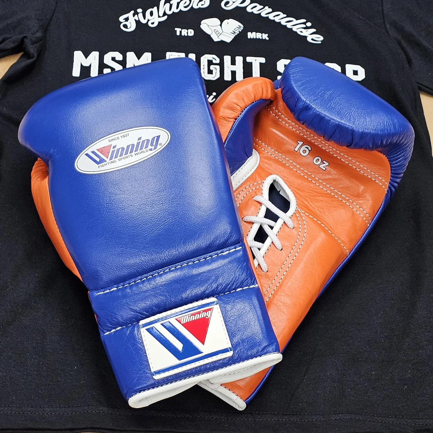 WINNING GLOVES CUSTOM LACE ROYAL BLUE/ORANGE PALM - Image 2