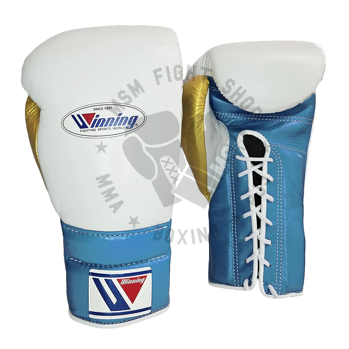 WINNING GLOVES CUSTOM LACE WHITE/ SKY BLUE/GOLD