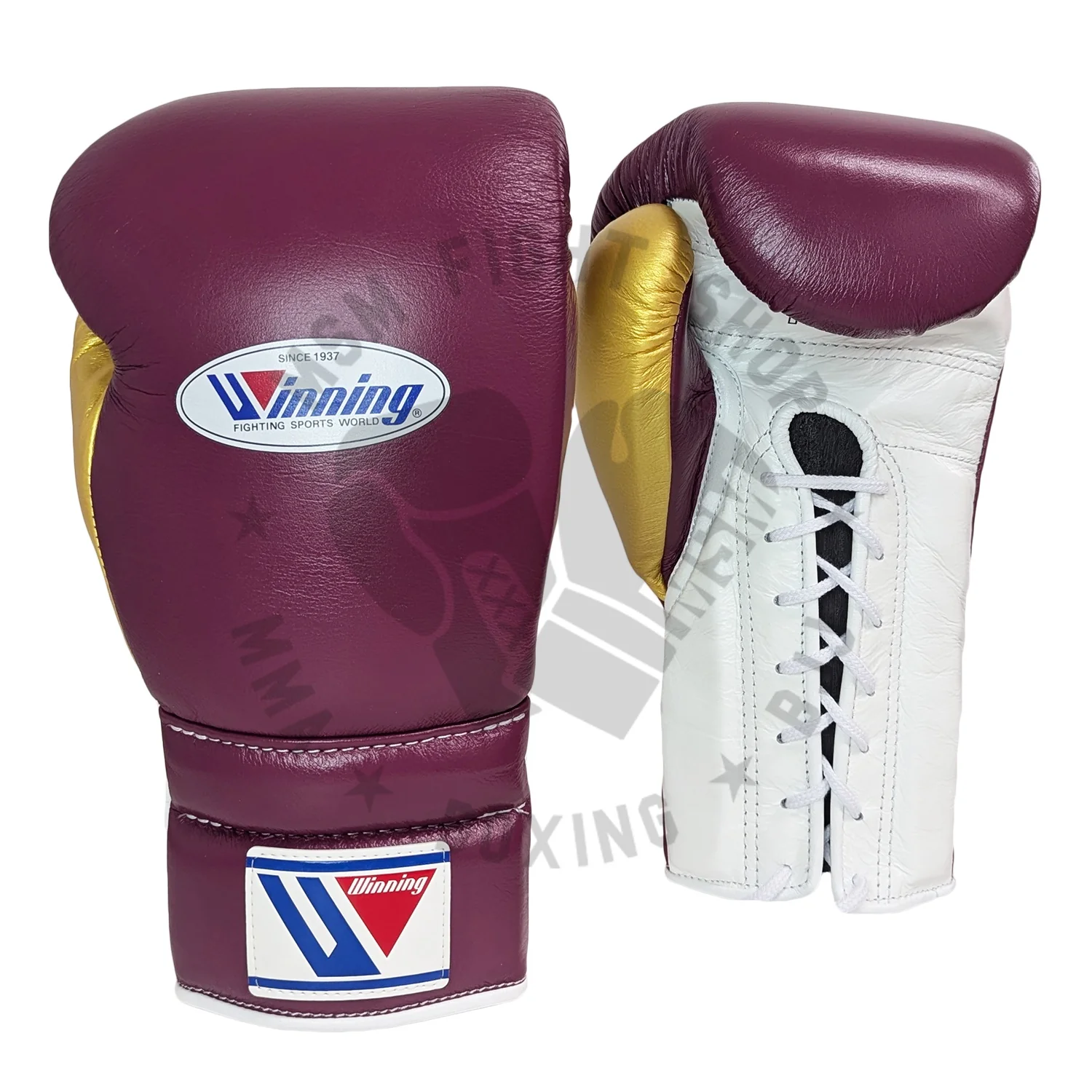 WINNING GLOVES CUSTOM LACE WINE/WHITE/GOLD 16OZ