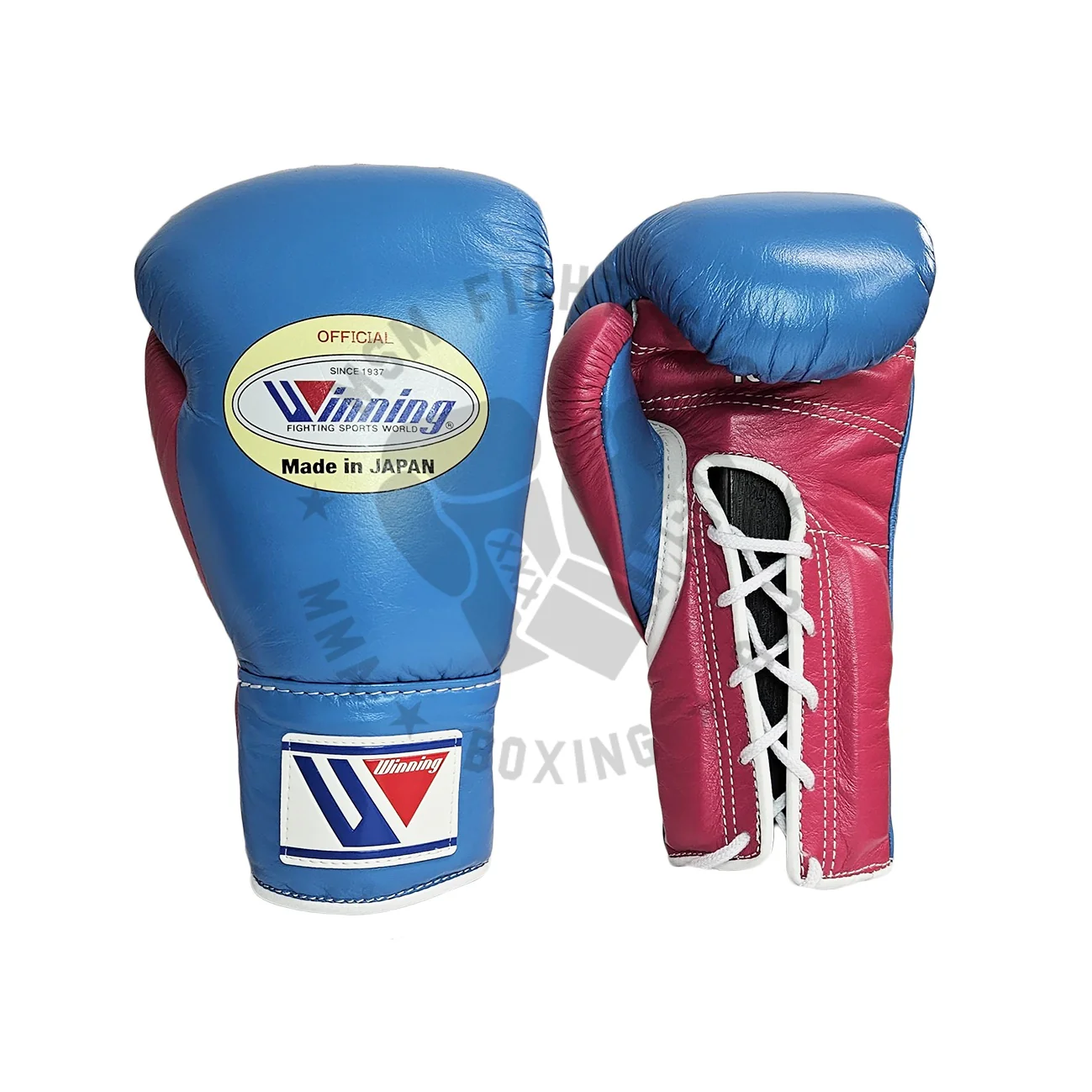 WINNING GLOVES PRO FIGHT CUSTOM LACE UP SKY BLUE/PINK