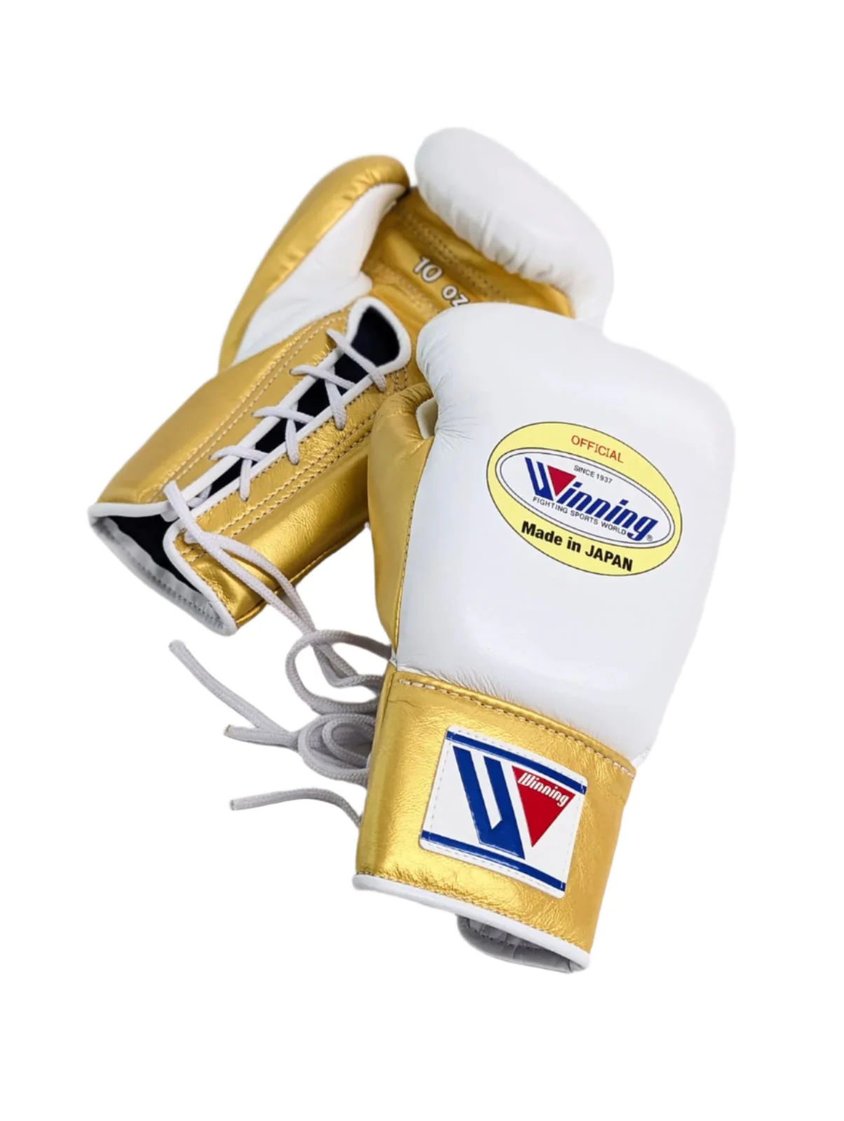 WINNING GLOVES PRO FIGHT CUSTOM LACE UP WHITE / GOLD - Image 3